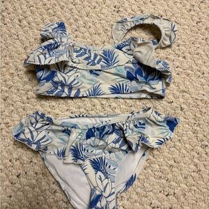 Janie and Jack Blue Floral Kids Bikini Set